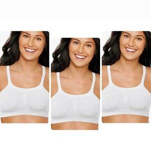 3 White XS Hanes Ultimate Bandinis - Wirefree - NWT